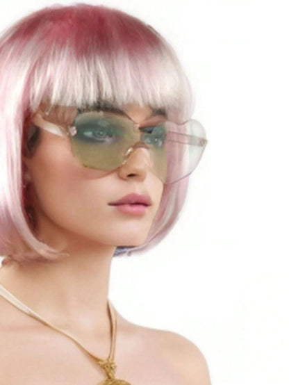 Gekleurde Boblijn Pruik