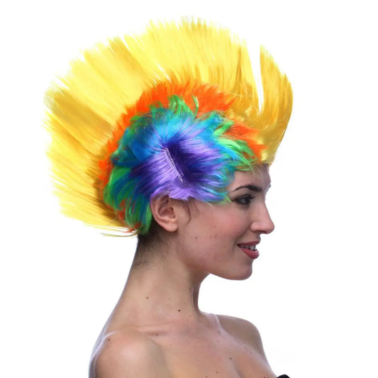 Felgekleurde Hanekam Pruik