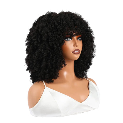 Grote Bos Kroeshaar Pruik