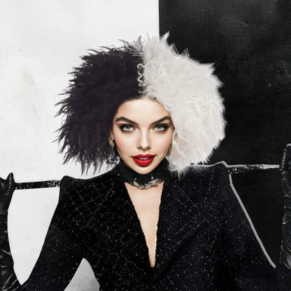 Cruella Pruik Zwart/Wit