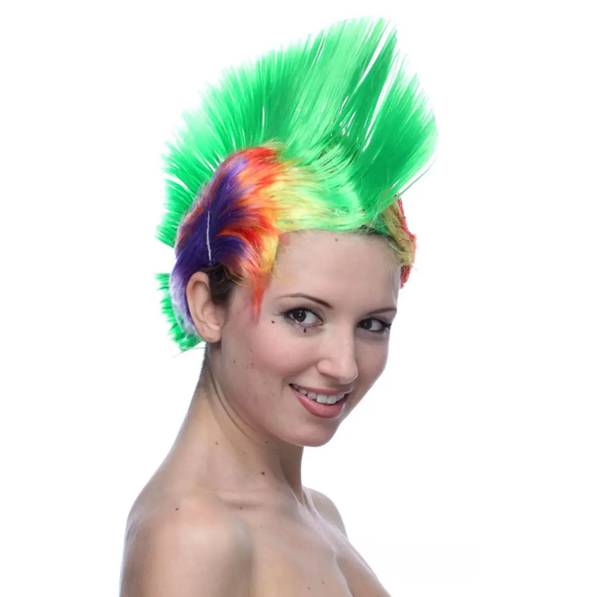 Felgekleurde Hanekam Pruik