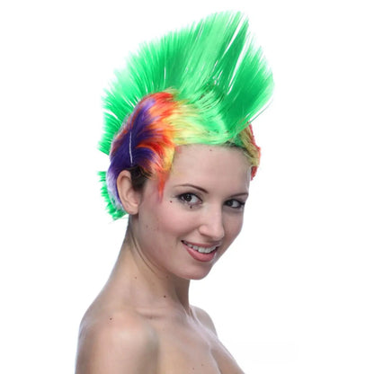 Felgekleurde Hanekam Pruik